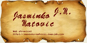 Jasminko Matović vizit kartica